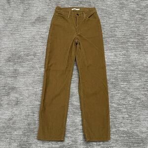 Levi's 94 Baggy Pants Womens 25 Brown High Rise Relaxed Straight Corduroy Retro